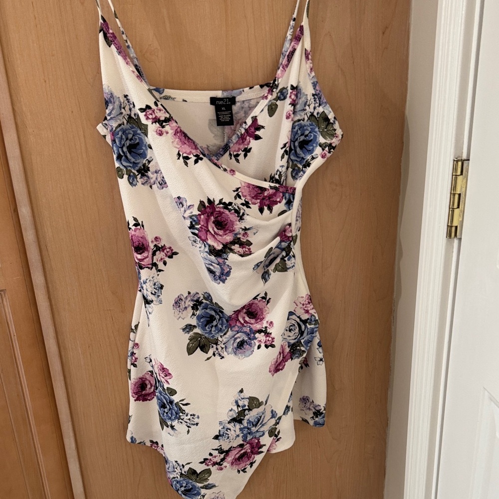 Rue21 Cream Floral Romper Dress